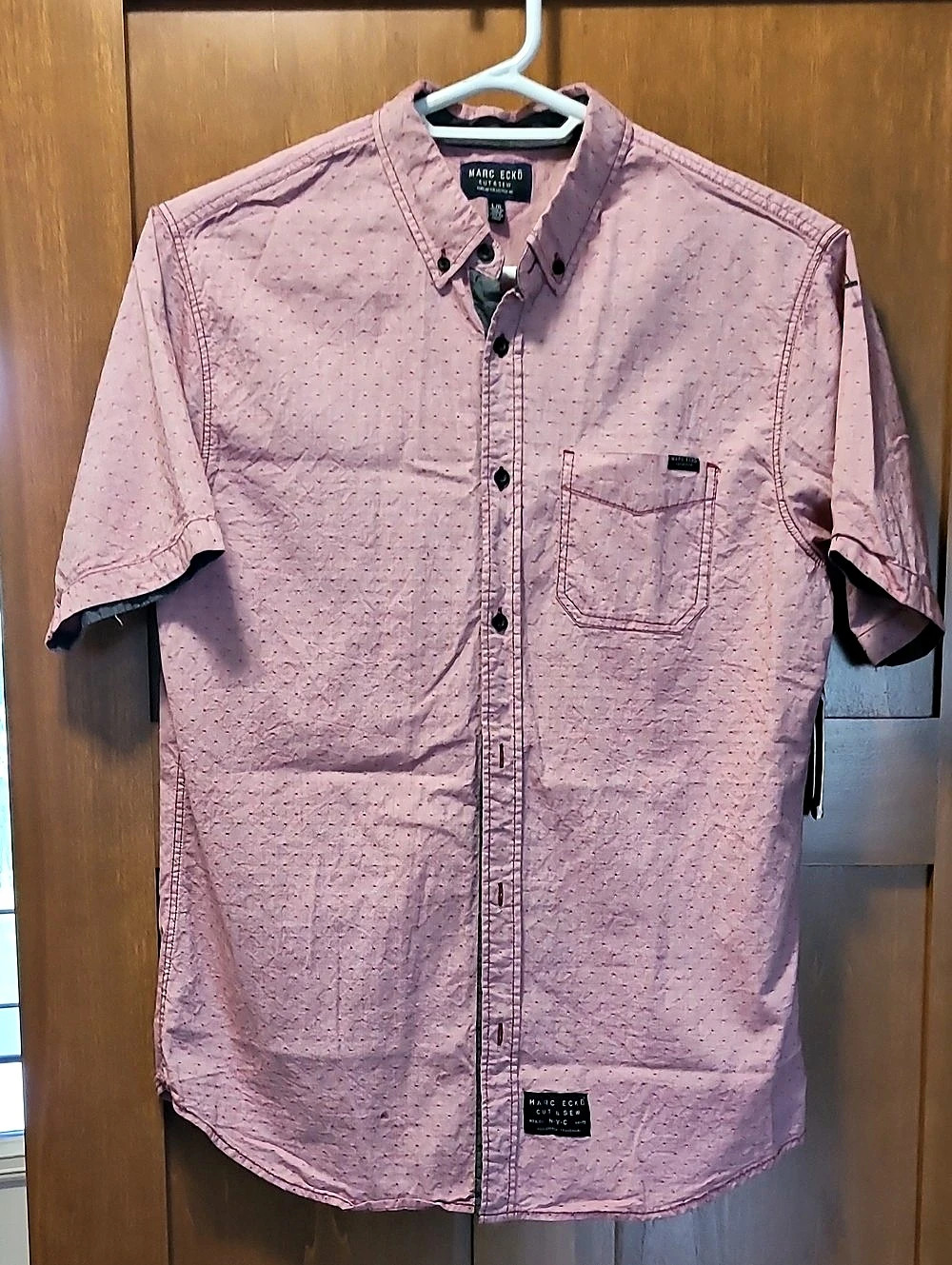 Marc Ecko Cut & Sew Men's Short Sleeve Shirt Pink Size Large NWT